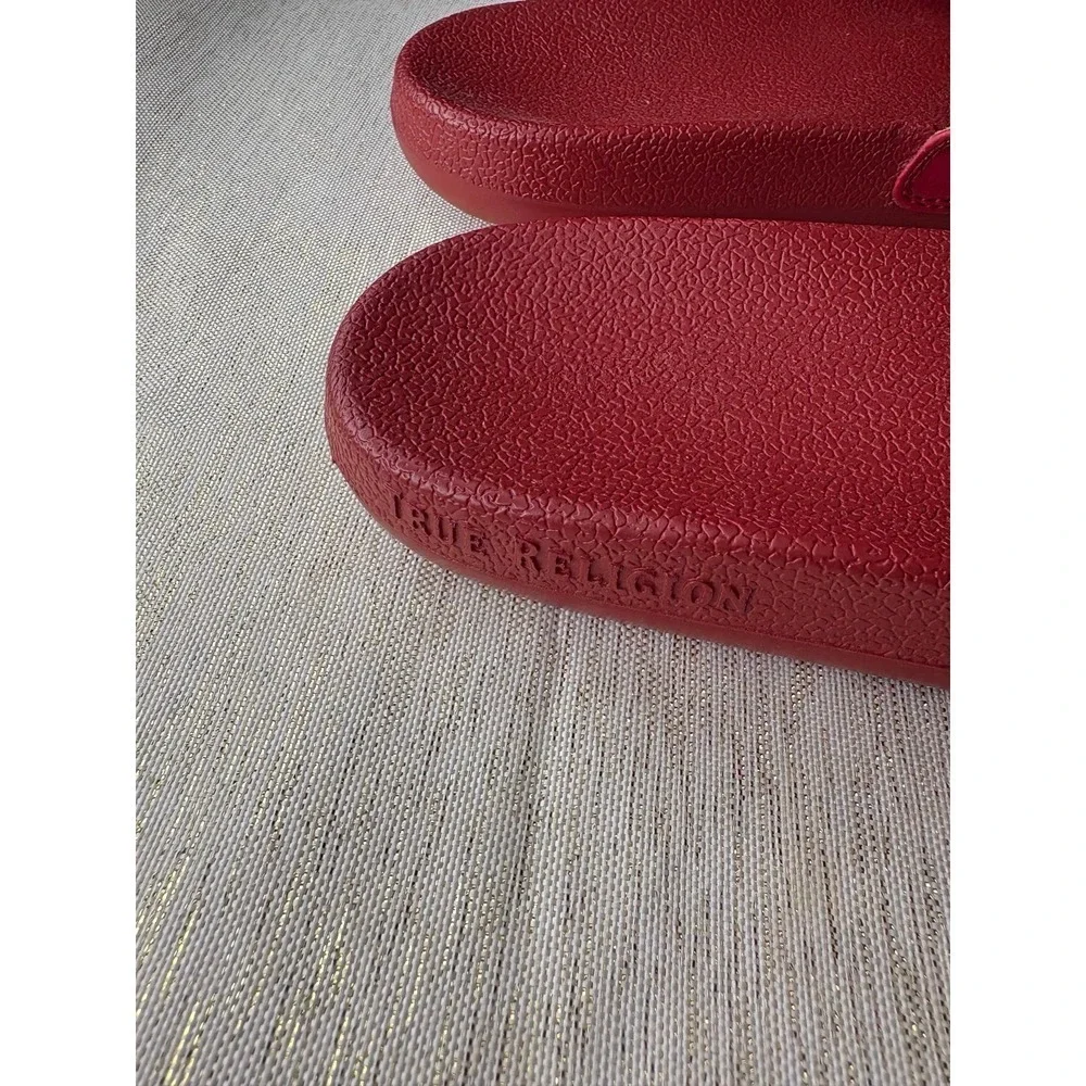 Red True Religion Men's Buddha Logo Slide Sandals size 9